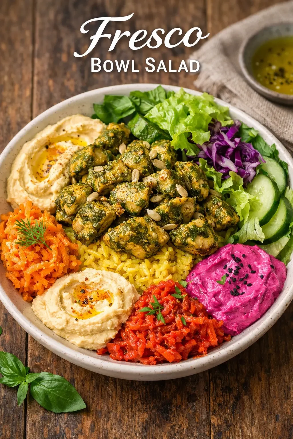 A generated food image of a bowl divided into sections of rice, greens and dips, used as the site header.