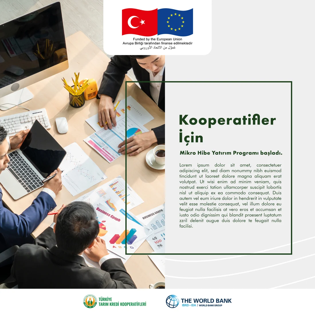 Square campaign post for an agricultural employment programme, with illustrated field imagery and a bilingual headline.