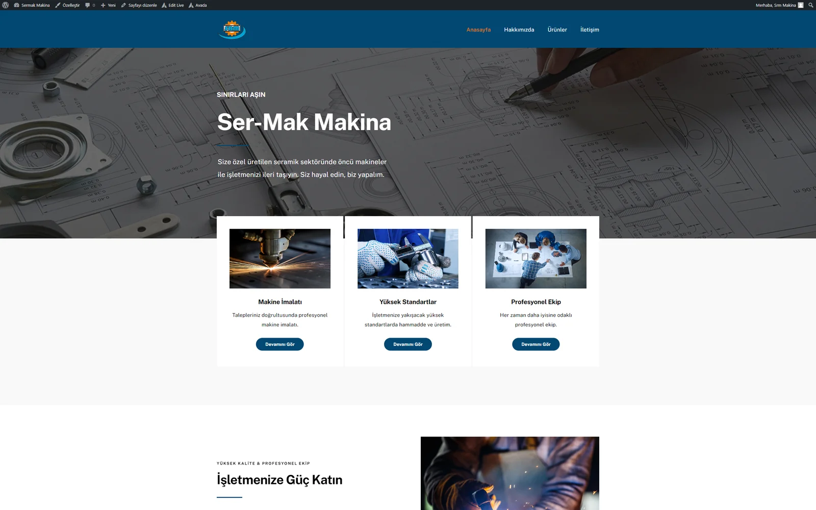 Sermak Makina website homepage